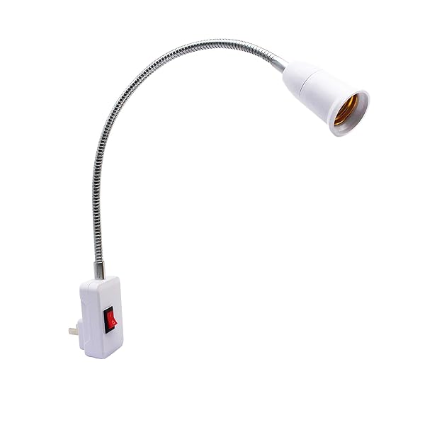 SinLoon SinLoon E27/E26 Socket Adapter with Switch & Flexible Gooseneck for Desk & Grow Lights - US Plug