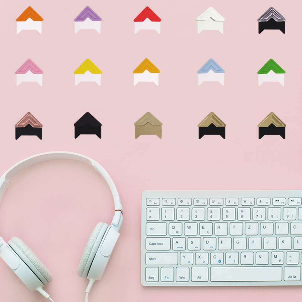 FineGood 15 Sheets Self Adhesive Photo Mounting Corners for DIY Scrapbook Album and Notebook in 14 Colors - View 9 of 9