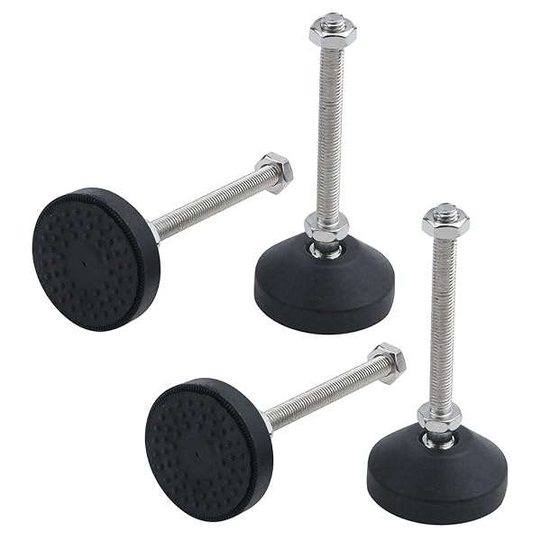 Antrader Antrader 4Pcs M8x50mm Adjustable Furniture Glides Anti Skid Reinforced Nylon Round Base Leveling Foot