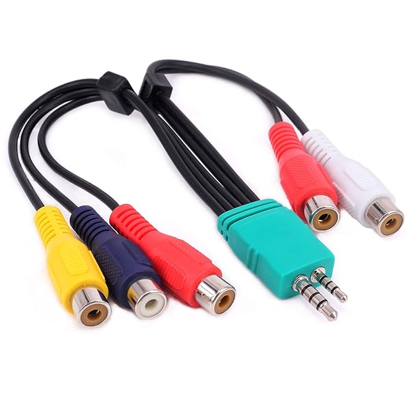 Yeworth Yeworth Samsung TV Component Adapter 0.3m 3.5mm Male to 5RCA Female Audio Video AV Cable Compatible with LED LCD TV BN39-01154W - View 2 of 5