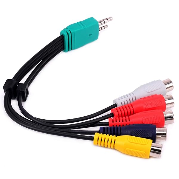 Yeworth Yeworth Samsung TV Component Adapter 0.3m 3.5mm Male to 5RCA Female Audio Video AV Cable Compatible with LED LCD TV BN39-01154W - View 3 of 5