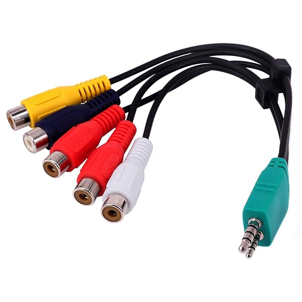 Yeworth Yeworth Samsung TV Component Adapter 0.3m 3.5mm Male to 5RCA Female Audio Video AV Cable Compatible with LED LCD TV BN39-01154W - View 5 of 5