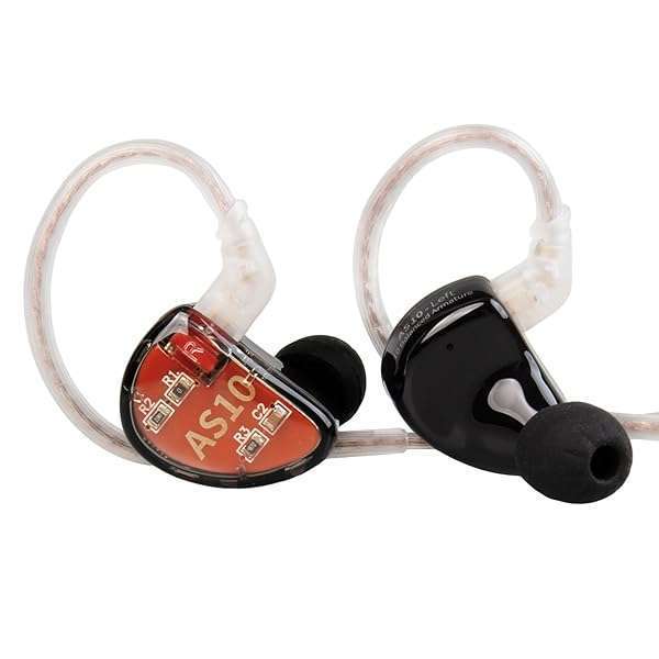 Kinboofi Buy KZ AS10 IEM Headphones - 5 Balanced Armature Drivers, HiFi Sound, Detachable Cable, Perfect for Musicians - Black