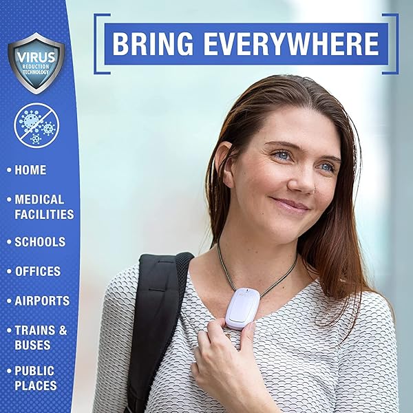 AirTamer AirTamer Advanced Rechargeable Air Purifier A315 Portable Negative Ion Generator for Germs Dust Bacteria Allergens Mold Odors Black Leather Case - View 4 of 8