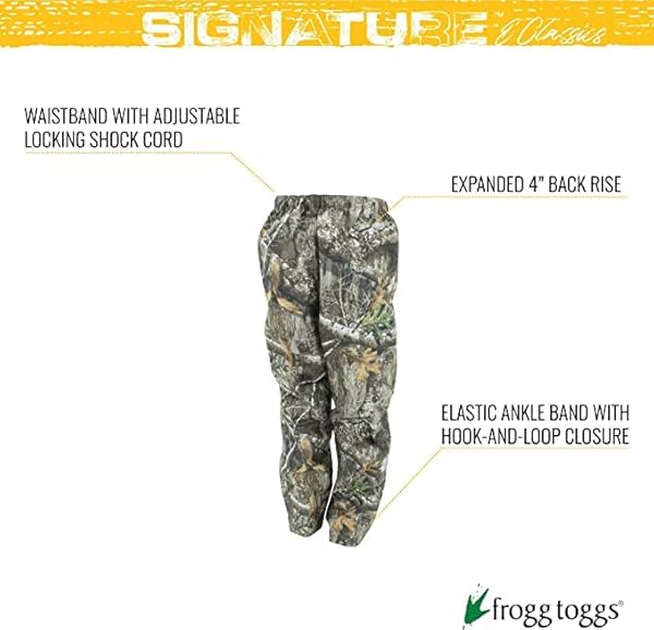 FROGG TOGGS Frogg Toggs Pro Action Rain Pant Realtree Edge X-Large for Ultimate Waterproof Protection and Comfort - View 3 of 7