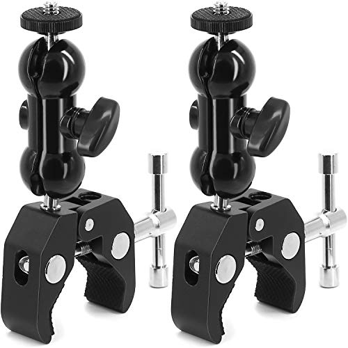 Anwenk 2 Pack Camera Clamp Mount Monitor Bracket Double Ballhead Arm with Super Clamp for Ronin M Ronin MX Freefly MOVI - View 2 of 8