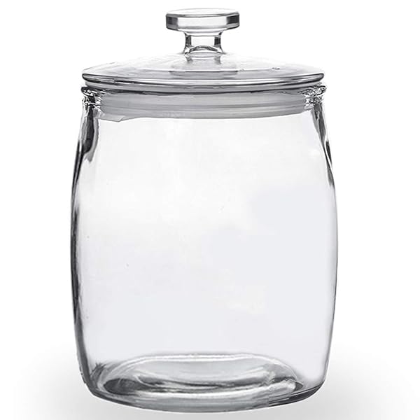 Folinstall Folinstall 0.5 Gallon Wide Mouth Apothecary Jar - Clear Glass Storage for Kitchen & Laundry, Perfect for Cookies, Candy, Flour & More