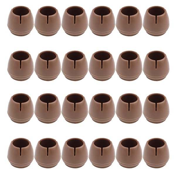 Antrader Antrader 24pcs Silicone Brown Furniture Pads Non-Slip Floor Protectors for Sofa Chair Table Leg Cap Round Diameter 1 to 1-3/16 Inch