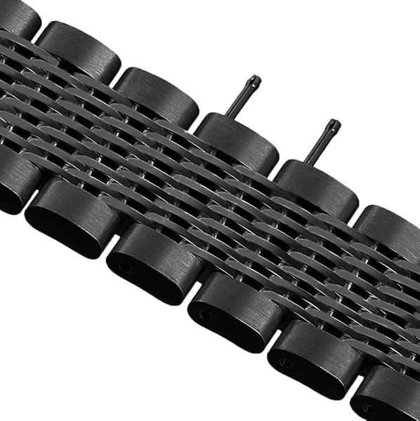 SINAIKE Matte Finish Brushed 20mm Black Stainless Steel Mesh Watch Band for Men and Women with Fold-Over Clasp - View 5 of 8