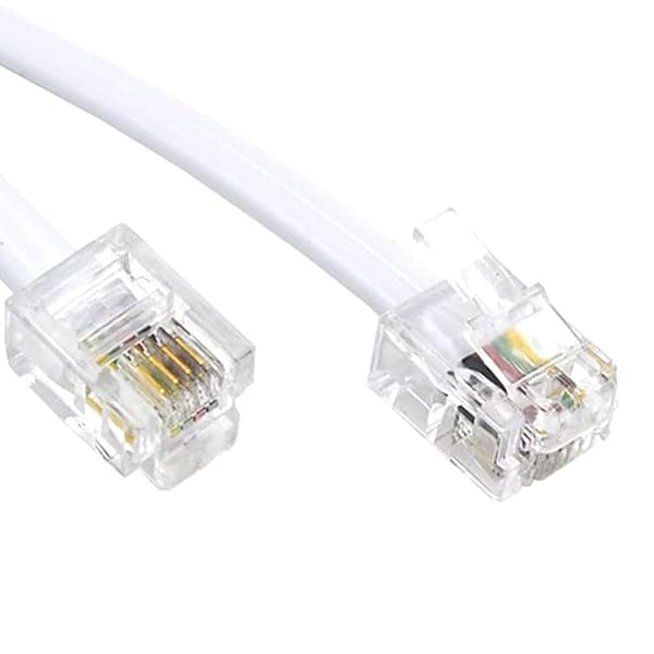 NEORTX NEORTX 5ft RJ11 to RJ11 Cable Male to Male Telephone Line Extension Cord for Landline and Fax Machine White - View 4 of 10