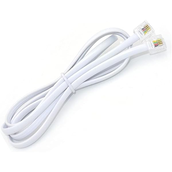 NEORTX NEORTX 5ft RJ11 to RJ11 Cable Male to Male Telephone Line Extension Cord for Landline and Fax Machine White - View 5 of 10