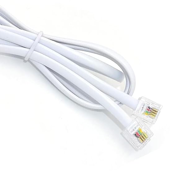 NEORTX NEORTX 5ft RJ11 to RJ11 Cable Male to Male Telephone Line Extension Cord for Landline and Fax Machine White - View 6 of 10