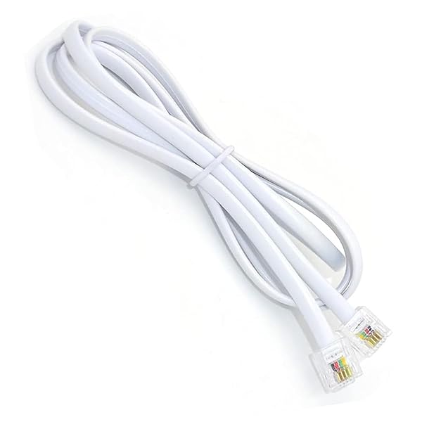 NEORTX NEORTX 5ft RJ11 to RJ11 Cable Male to Male Telephone Line Extension Cord for Landline and Fax Machine White - View 10 of 10