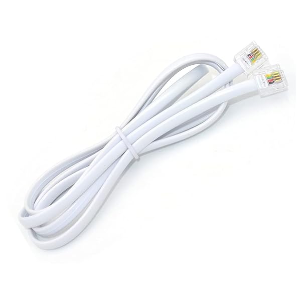 NEORTX NEORTX 5ft RJ11 to RJ11 Cable Male to Male Telephone Line Extension Cord for Landline and Fax Machine White - View 3 of 10