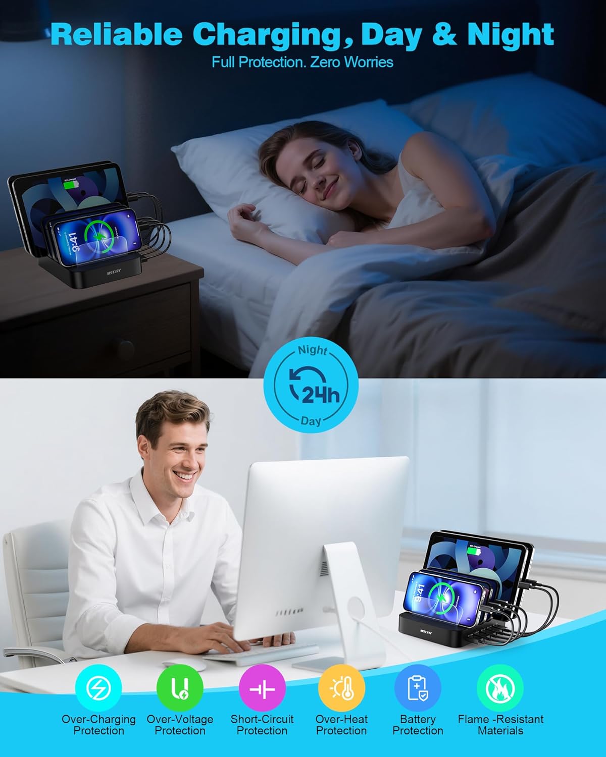 MSTJRY Valentine's Day Gift: MSTJRY 5-Port USB Charging Station for iPhone, iPad & More - Perfect for Him & Her! - View 5 of 8