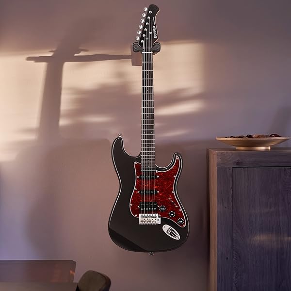 Donner Donner Guitar Wall Mount Locking 3-Pack: Secure Hangers for Acoustic, Electric, Bass & Mandolin - Black - View 8 of 8