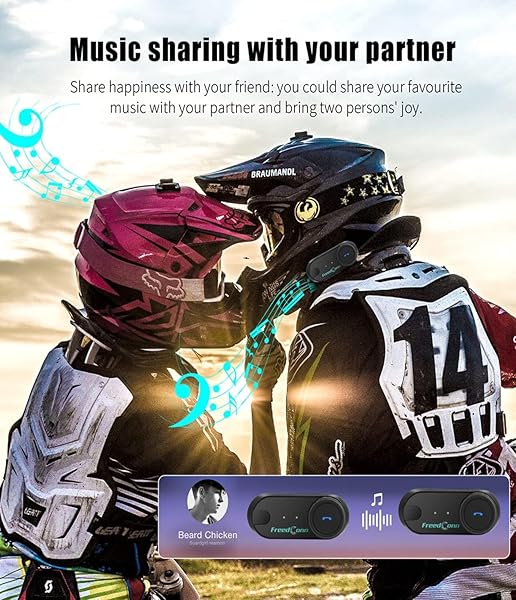 FreedConn TCOM VB Bluetooth Motorcycle Helmet Headset: 800M Intercom, Music Sharing, Waterproof, FM/Siri, 2-in-1 Mic for 3/4 Helmets - View 4 of 10