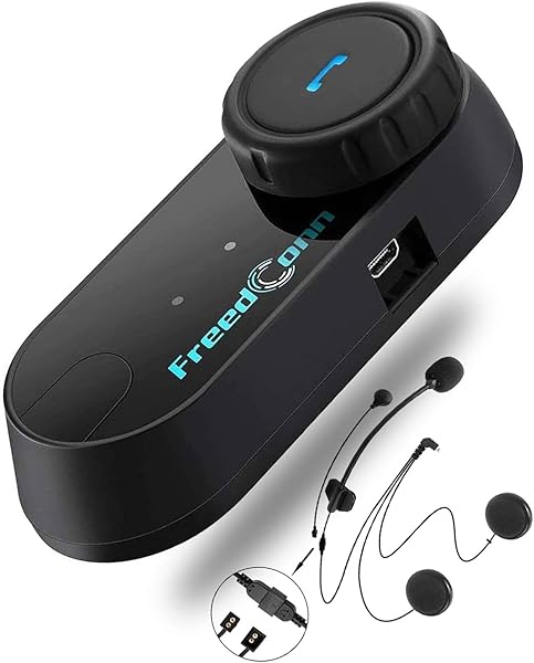 FreedConn TCOM VB Bluetooth Motorcycle Helmet Headset: 800M Intercom, Music Sharing, Waterproof, FM/Siri, 2-in-1 Mic for 3/4 Helmets