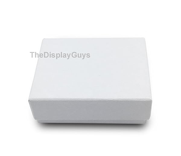 TheDisplayGuys For Your Modern Living TheDisplayGuys 25 Pack Cotton Filled Cardboard Jewelry Boxes White Swirl for Shipping or Storage 2.1 x 1.8 x 0.8 Inches - View 3 of 8