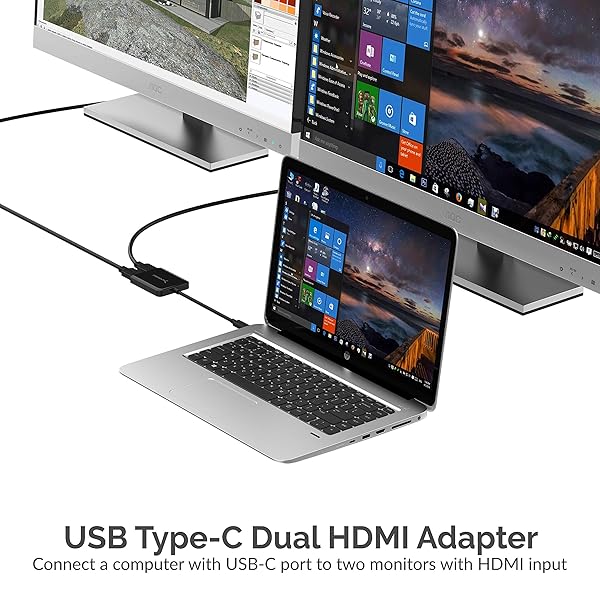 SABRENT SABRENT USB Type C Dual HDMI Adapter: Connect Two 4K Monitors (30Hz) - Windows Compatible (DA-UCDH) - View 4 of 8