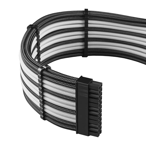 CableMod Upgrade Your Build: CableMod RT-Series Pro ModMesh Sleeved Cable Kit for ASUS, Seasonic & Phanteks (Black/White) - View 5 of 6