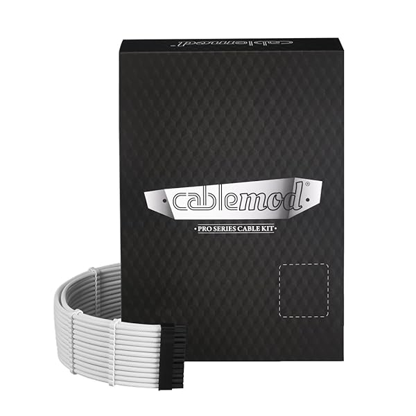 CableMod Upgrade Your Build: CableMod RT-Series Pro ModMesh Sleeved Cable Kit for ASUS, Seasonic & Phanteks (White) - View 2 of 5