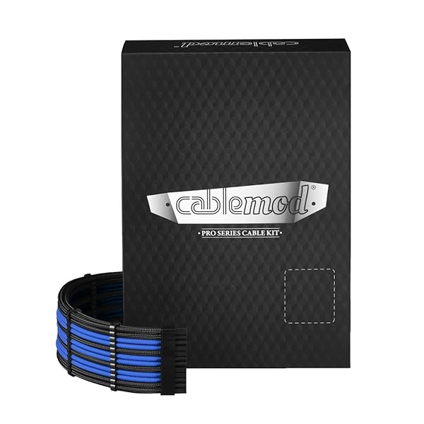 CableMod Upgrade Your Build: CableMod RT-Series Pro ModMesh Sleeved Cable Kit for ASUS, Seasonic & Phanteks (Black/Blue) - View 2 of 5
