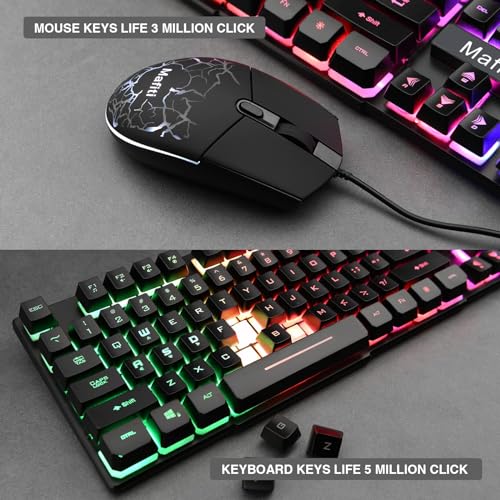 mafiti Mafiti Three Color LED Backlit Mechanical Feeling USB Wired Gaming Keyboard and Mouse Combo for Gaming and Work - View 3 of 8