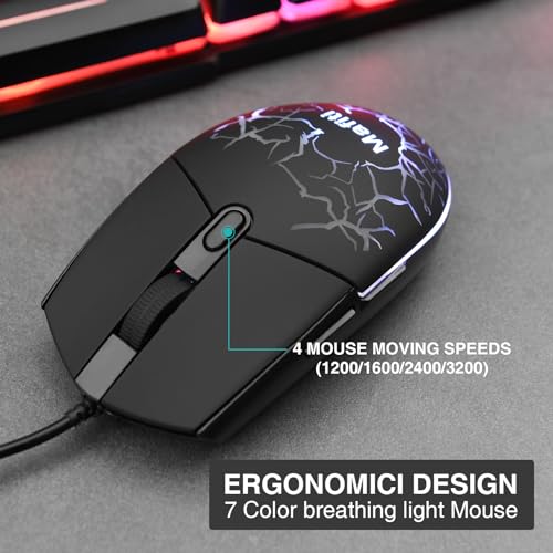mafiti Mafiti Three Color LED Backlit Mechanical Feeling USB Wired Gaming Keyboard and Mouse Combo for Gaming and Work - View 5 of 8