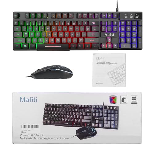 mafiti Mafiti Three Color LED Backlit Mechanical Feeling USB Wired Gaming Keyboard and Mouse Combo for Gaming and Work - View 8 of 8