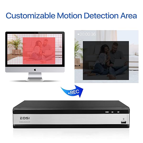 ZOSI ZOSI 16-Channel H.265+ 1080P DVR for Security Cameras - Remote View, Motion Detection & 2TB Storage - View 7 of 10
