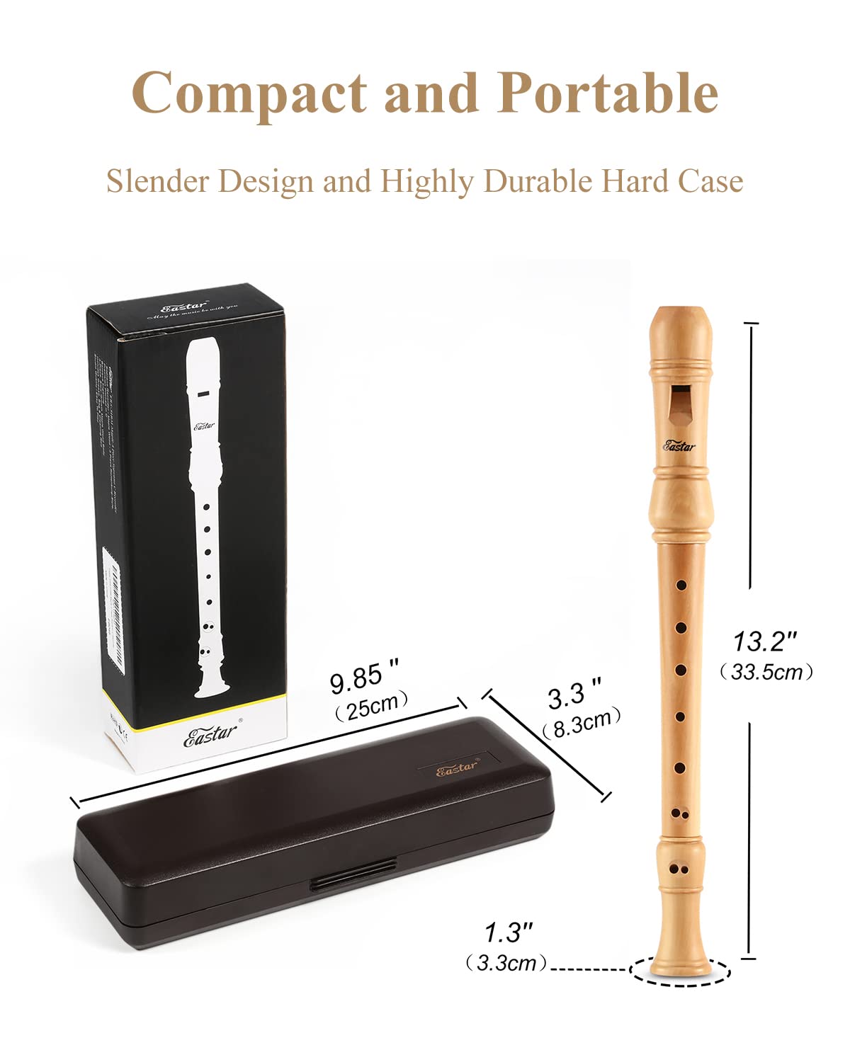 Eastar Eastar Soprano Recorder for Kids and Adults Beginners C Key Maple Wood 3 Piece Set with Hard Case Fingering Chart and Cleaning Kit ERS-31BM - View 7 of 7