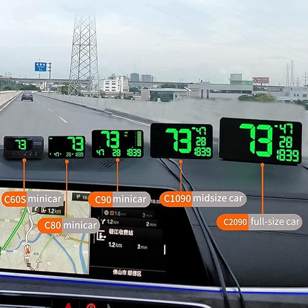 kingneed KingNeed Universal GPS Head-Up Display: Digital Speedometer & Odometer with Over Speed Alarm for All Vehicles (C80-1) - View 6 of 10