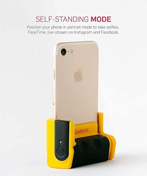 adonit Adonit Photogrip Yellow: Stabilizer Hand Grip & Mini Tripod for iPhone, Android, Samsung - Bluetooth Remote & Travel Bag Included - View 4 of 10