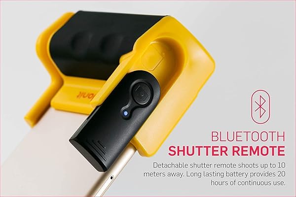 adonit Adonit Photogrip Yellow: Stabilizer Hand Grip & Mini Tripod for iPhone, Android, Samsung - Bluetooth Remote & Travel Bag Included - View 6 of 10