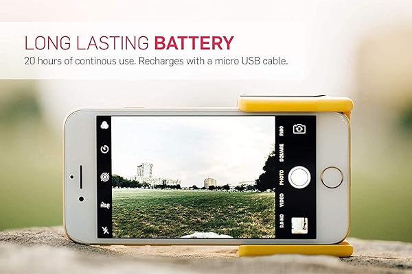 adonit Adonit Photogrip Yellow: Stabilizer Hand Grip & Mini Tripod for iPhone, Android, Samsung - Bluetooth Remote & Travel Bag Included - View 8 of 10