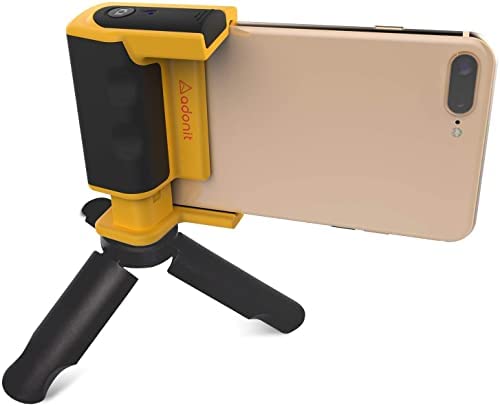 adonit Adonit Photogrip Yellow: Stabilizer Hand Grip & Mini Tripod for iPhone, Android, Samsung - Bluetooth Remote & Travel Bag Included