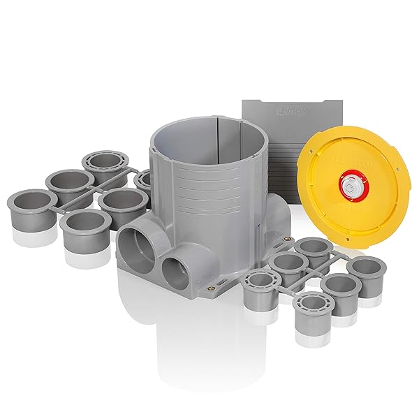 Leviton Leviton FBBOX-GY 2-Gang Concrete Floor Box System in Gray - Durable & Versatile Wiring Solution