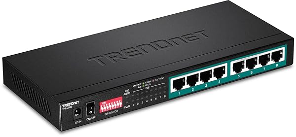 TRENDnet 8-Port Gigabit PoE+ Switch TPE-LG80: 200M Range, 65W Power, 16 Gbps Capacity - Ideal Ethernet Solution