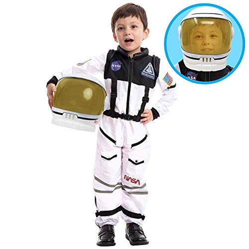 Spooktacular Creations Spooktacular Creations White Astronaut Costume for Kids with Helmet and Movable Visor Perfect for Halloween Cosplay and Parties Size Large 10-12 yrs