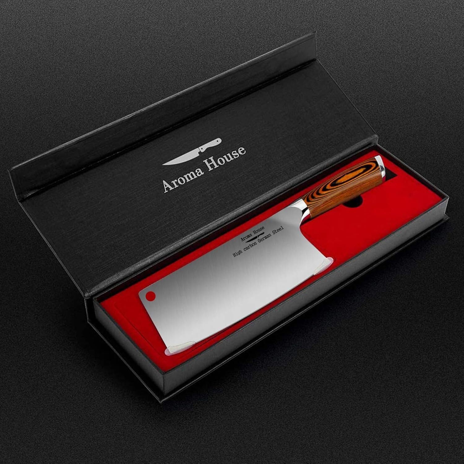 Aroma House Aroma House Ultra Sharp 7 Inch Meat Cleaver High Carbon German Stainless Steel Chef Knife for Kitchen and Restaurant - View 7 of 8