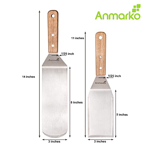 Anmarko Professional Stainless Steel Spatula Set - Heavy-Duty Griddle Scraper for Cast Iron & BBQ - Commercial Grade Accessories - View 4 of 7