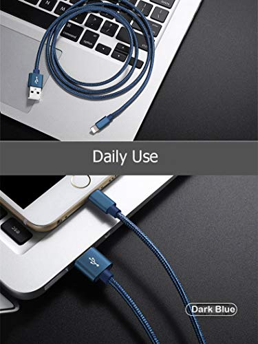 RoFI RoFI 2Pack 2 Feet Nylon Braided Fast Charging USB Phone Charger Cable Compatible with iPhone X 8 7 6 Plus 5S SE Air Mini Silver - View 6 of 8