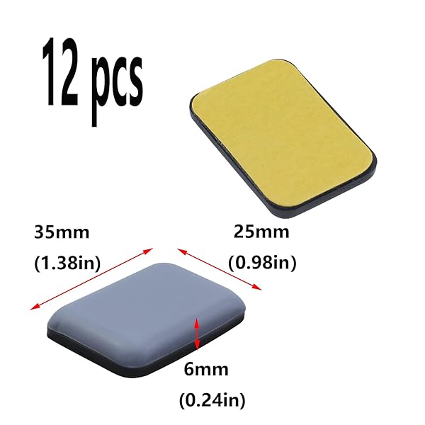 Antrader Antrader 12 Pack Rectangle Slider Pads for Furniture Moving Anti-Abrasion Floor Protectors 1-3/8 x 1 Inch Coasters - View 2 of 5