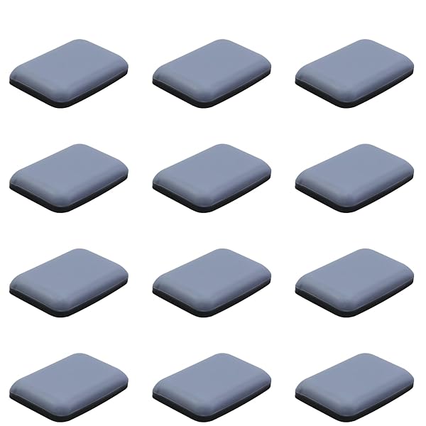 Antrader Antrader 12 Pack Rectangle Slider Pads for Furniture Moving Anti-Abrasion Floor Protectors 1-3/8 x 1 Inch Coasters