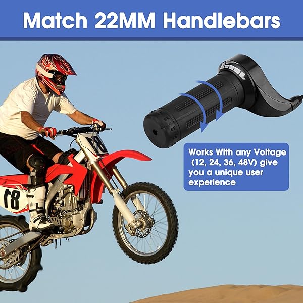 KIMISS Buy KIMISS Universal Motorcycle Accelerator Throttle Grip - 12V to 48V Electric Scooter Speed Control - View 3 of 9