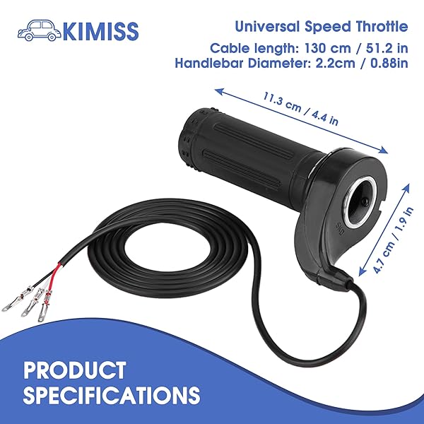 KIMISS Buy KIMISS Universal Motorcycle Accelerator Throttle Grip - 12V to 48V Electric Scooter Speed Control - View 4 of 9