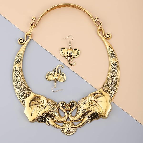 SHOP LC DELIVERING JOY Shop LC Elephant Earrings & Necklace Set - Chunky Gold Jewelry Gifts for Women - Perfect Christmas Present! - View 3 of 10