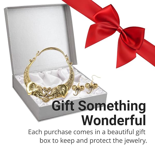 SHOP LC DELIVERING JOY Shop LC Elephant Earrings & Necklace Set - Chunky Gold Jewelry Gifts for Women - Perfect Christmas Present! - View 7 of 10