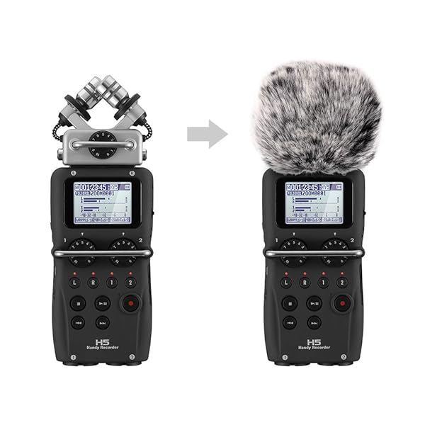 ChromLives ChromLives Furry Windscreen Muff for Outdoor Microphones Compatible with Zoom H5 H6 Grey Mic Cover Wind Muff - View 2 of 5